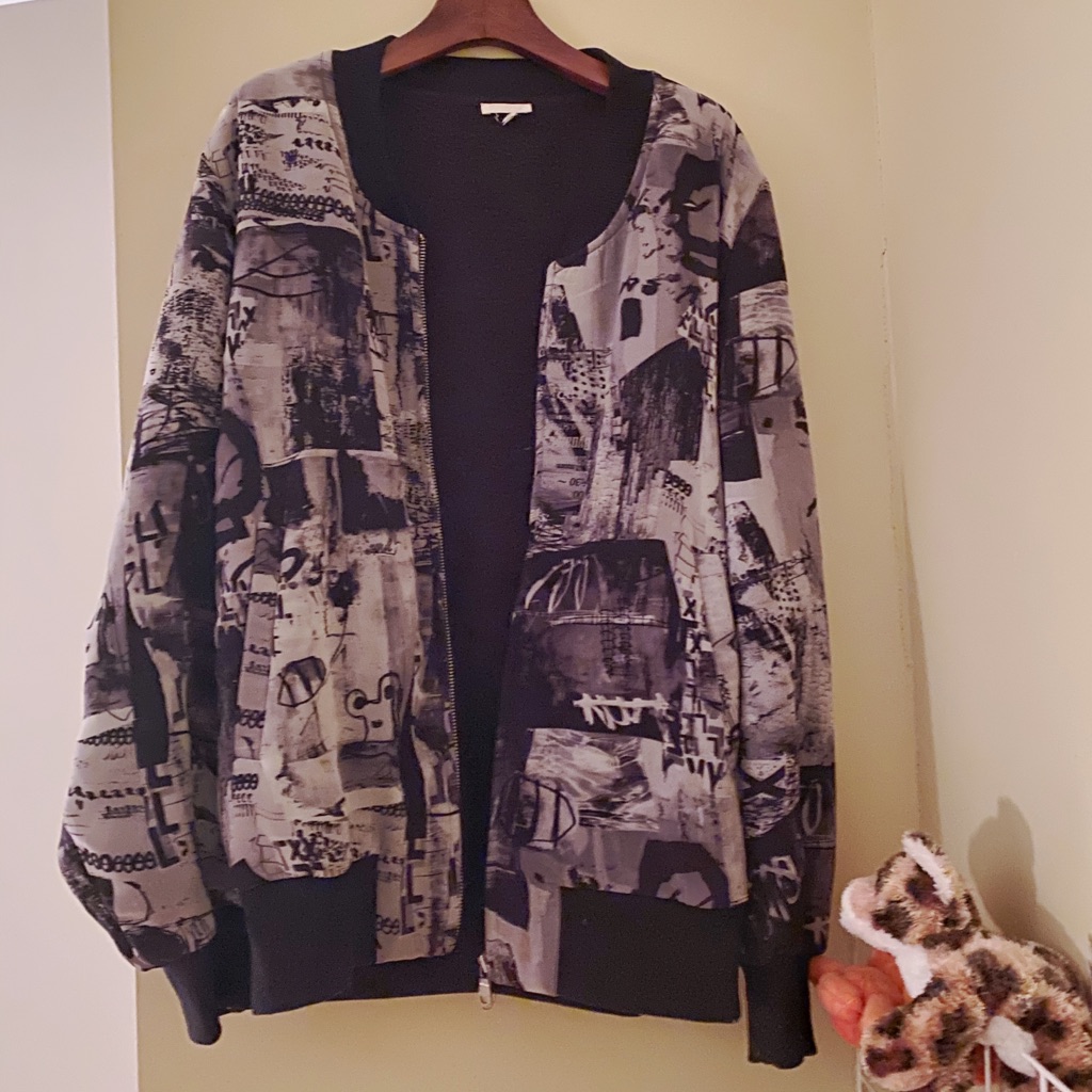Greyscale Pattern Utility Jacket